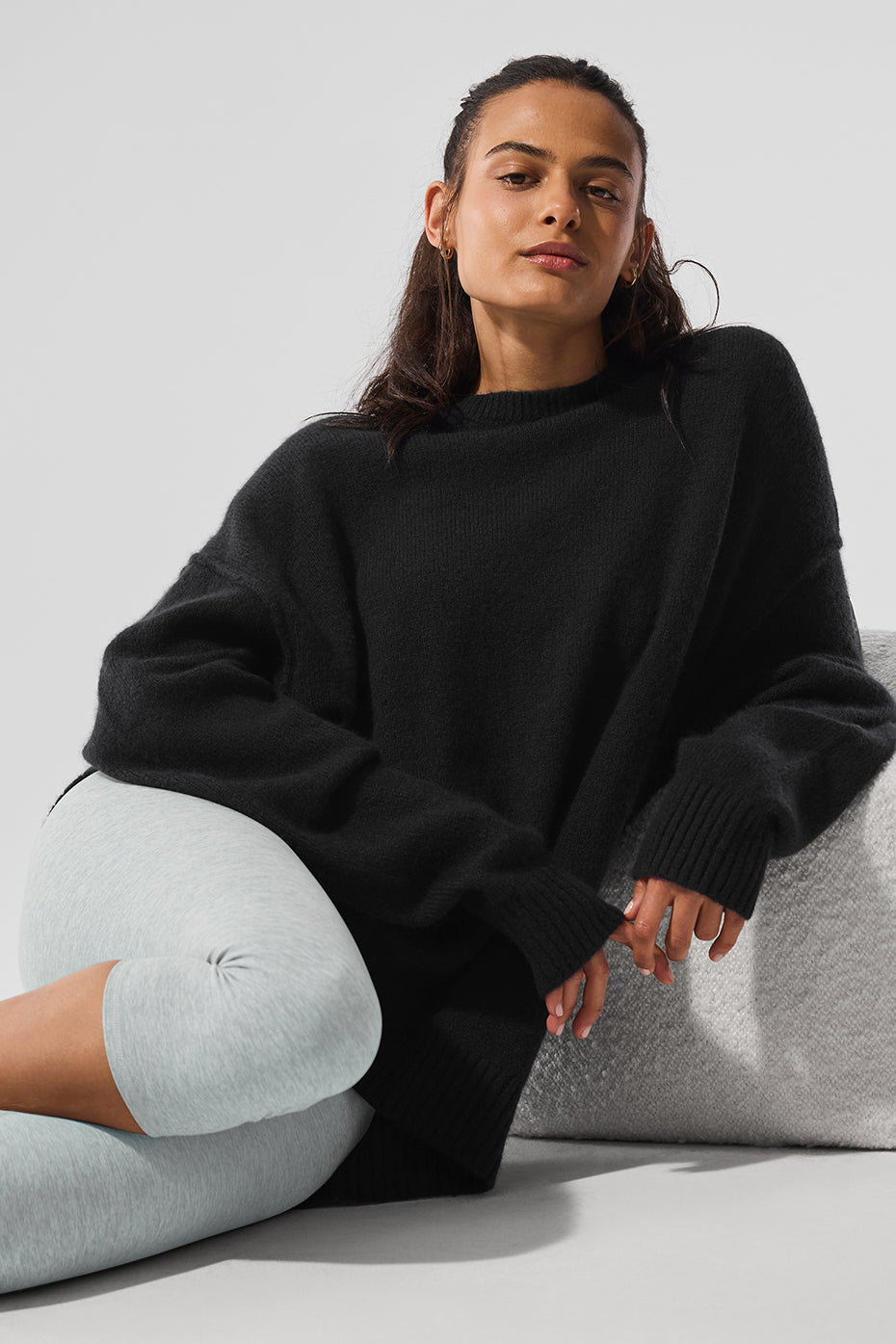 Unisex Wool Cashmere New Class Crewneck Sweater - Black