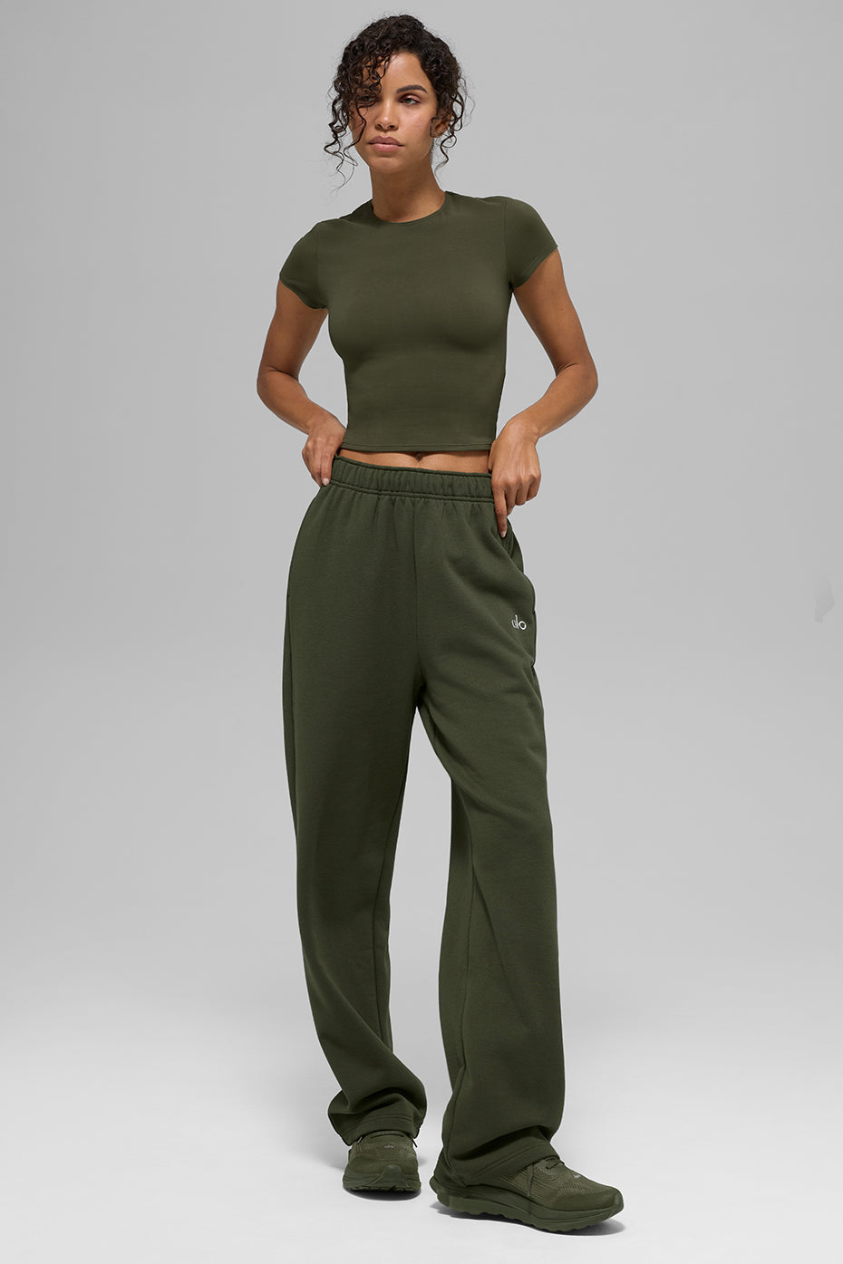 Straight Leg Sweatpant - Green Olive