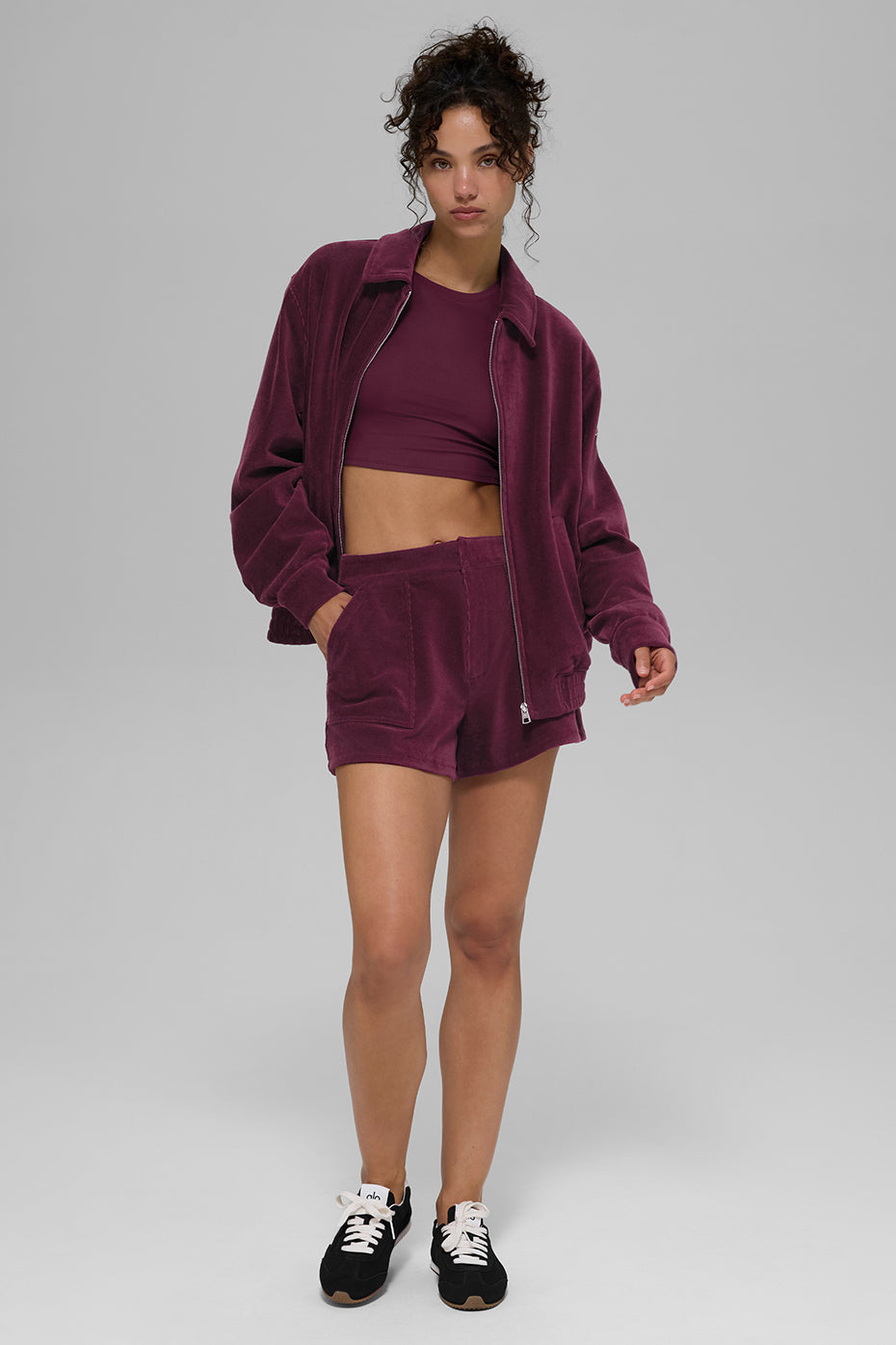 Micro-Feincord-Jacke „On Duty“ – Burgund