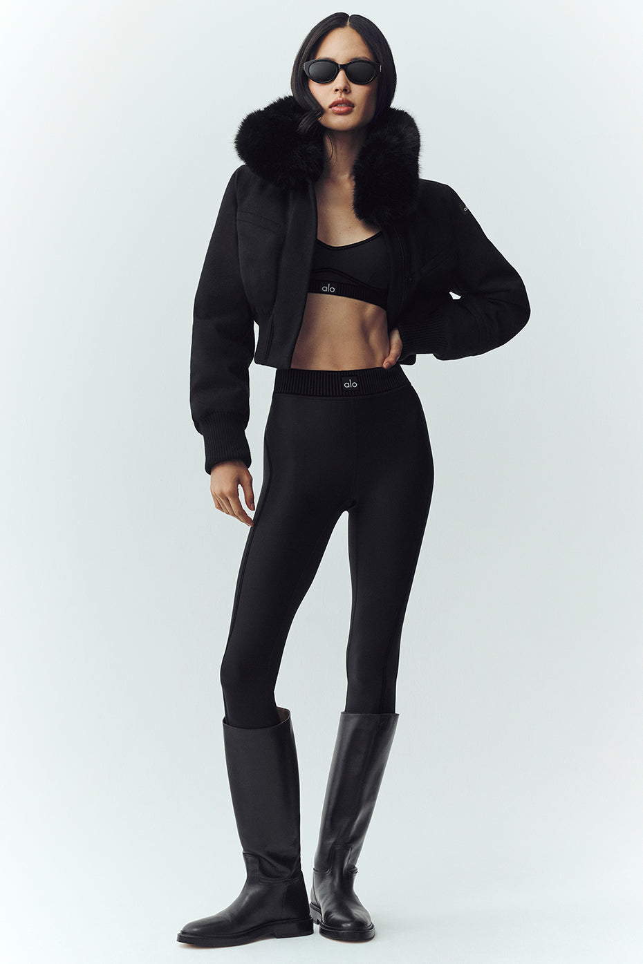 Wollmix-Bunny-Slope-Jacke – Schwarz