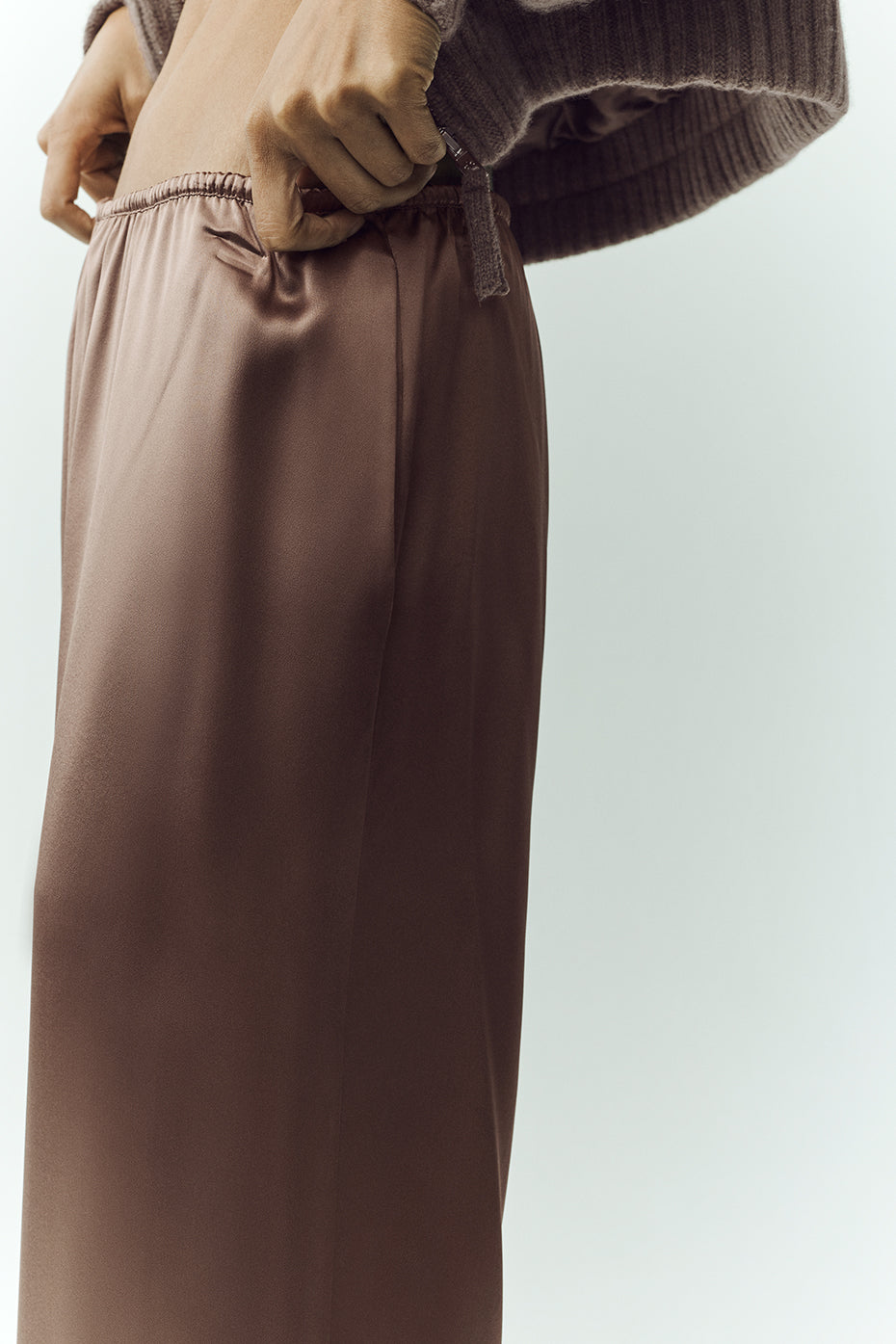 Silk Luminous Pant (Long) - Alpine Cocoa