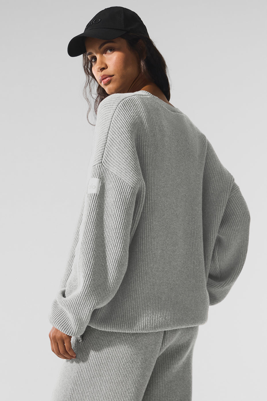 Domain Rippstrick-Rundhalspullover – Athletic Heather Grey