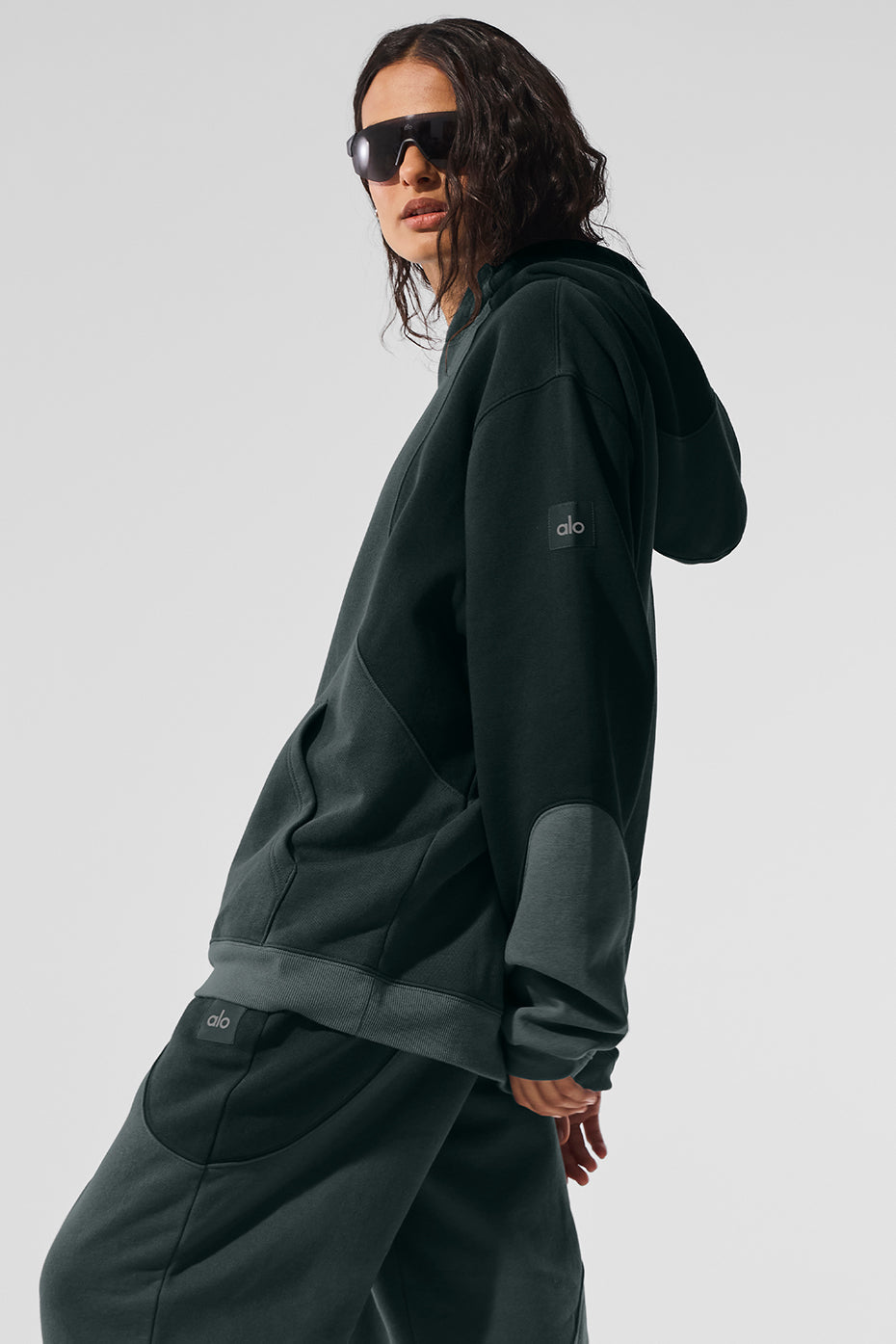 Make Waves Hoodie - Charcoal Green Tonal