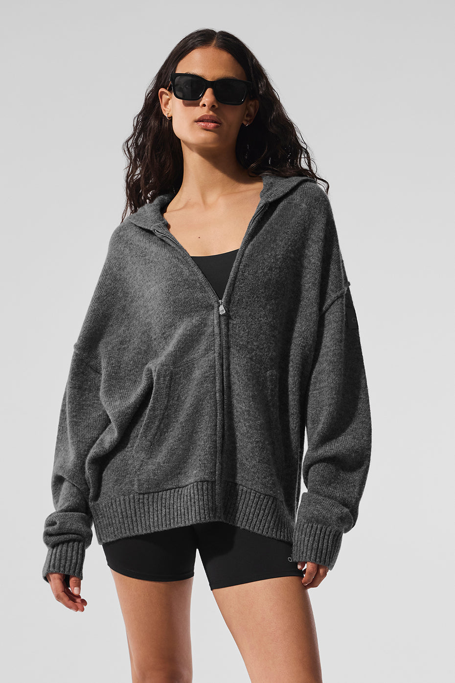 Wool Cashmere New Class Full Zip Hoodie - Platinum Grey