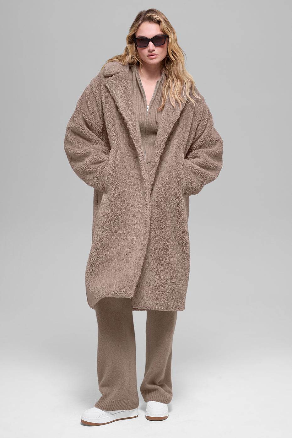 Oversized Sherpa-Trenchcoat – Chai Latte