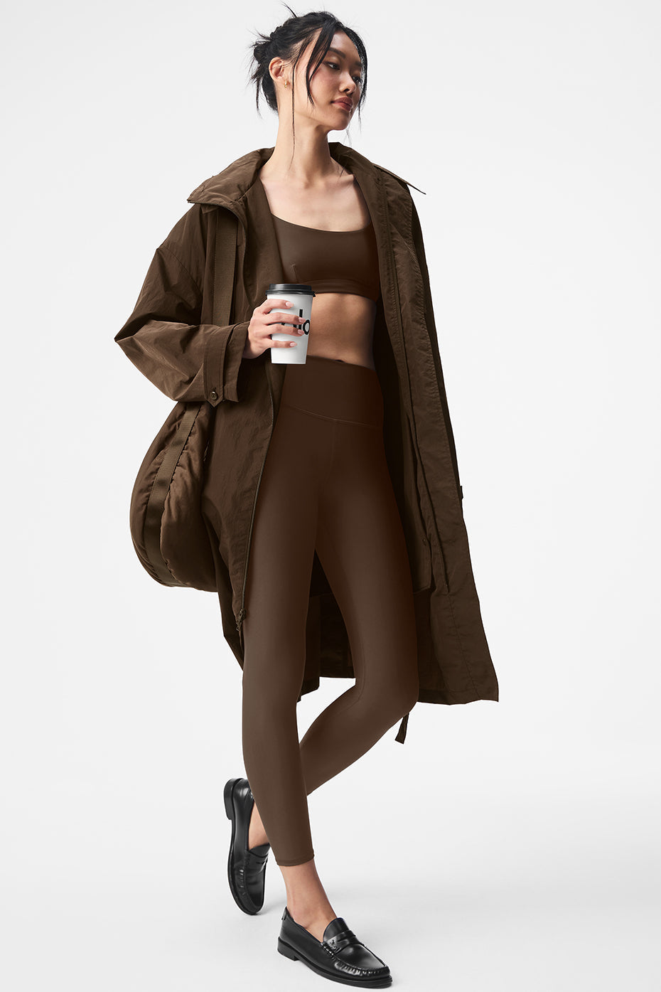 Knitter-Trenchcoat für unterwegs - Espresso