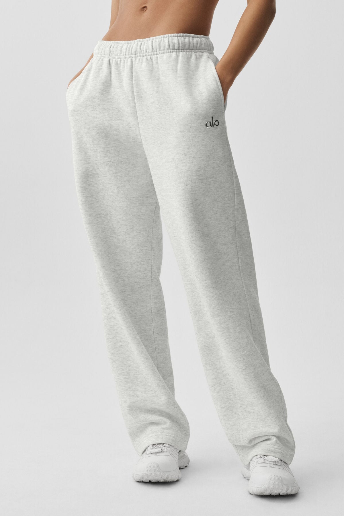 Straight Leg Sweatpant - White Heather