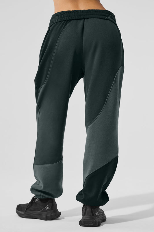 Make Waves Sweatpant - Charcoal Green Tonal