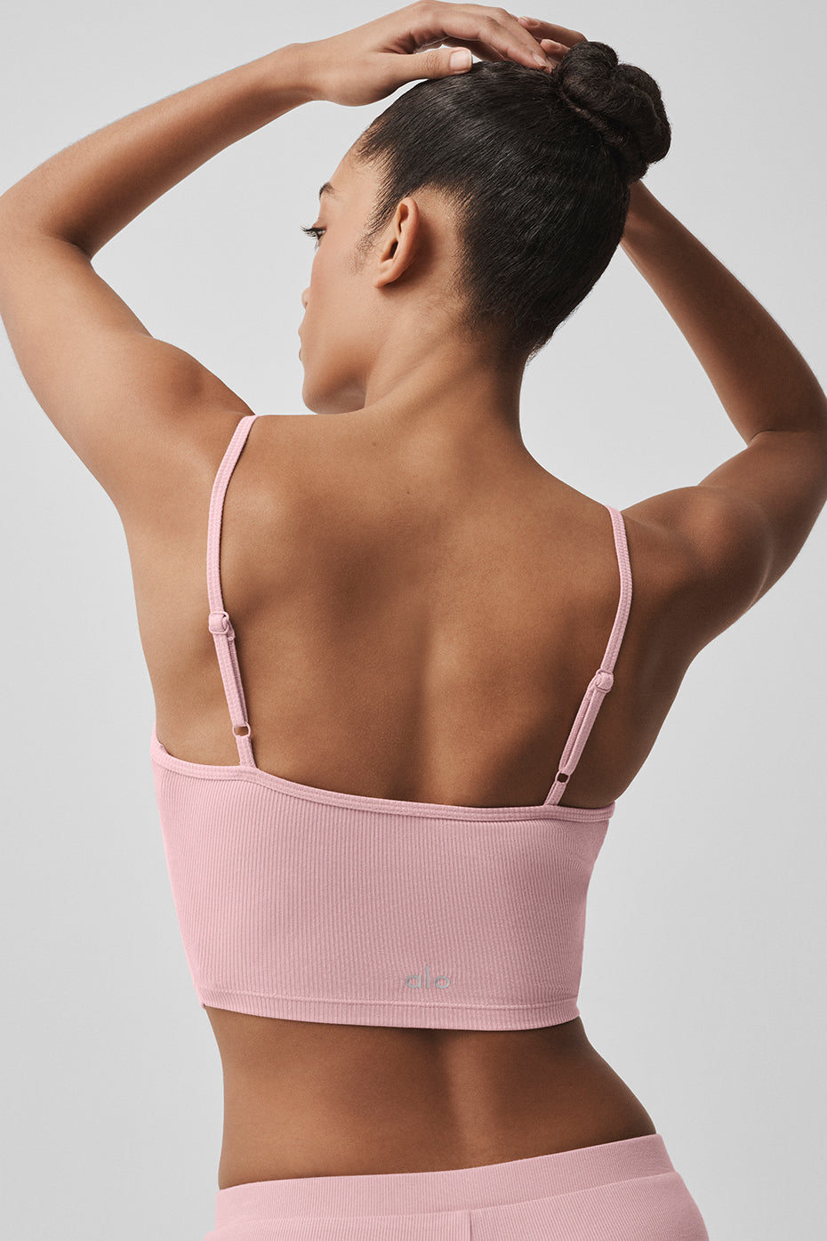 Geripptes zartes Lounge-Top – Vintage Pink