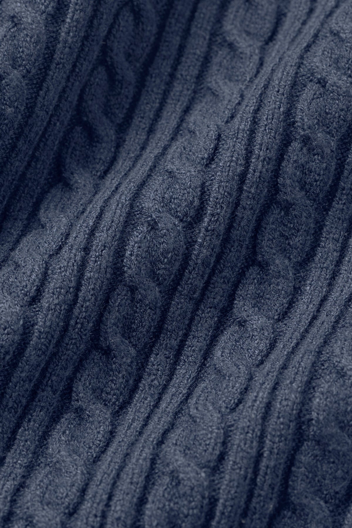 Mini-Stricktop mit Zopfmuster - Marineblau