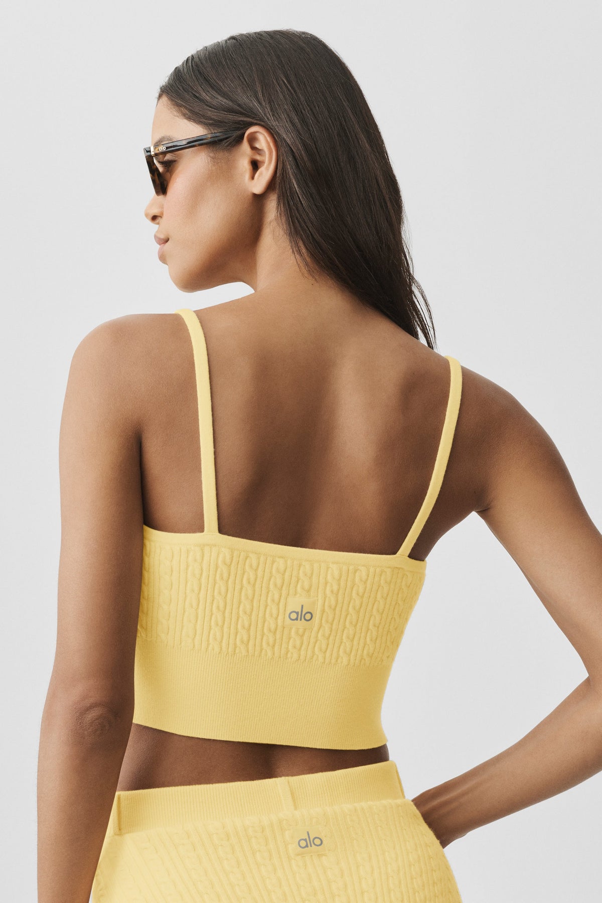 Mini-Strick-Top mit Zopfmuster - Warm Butter