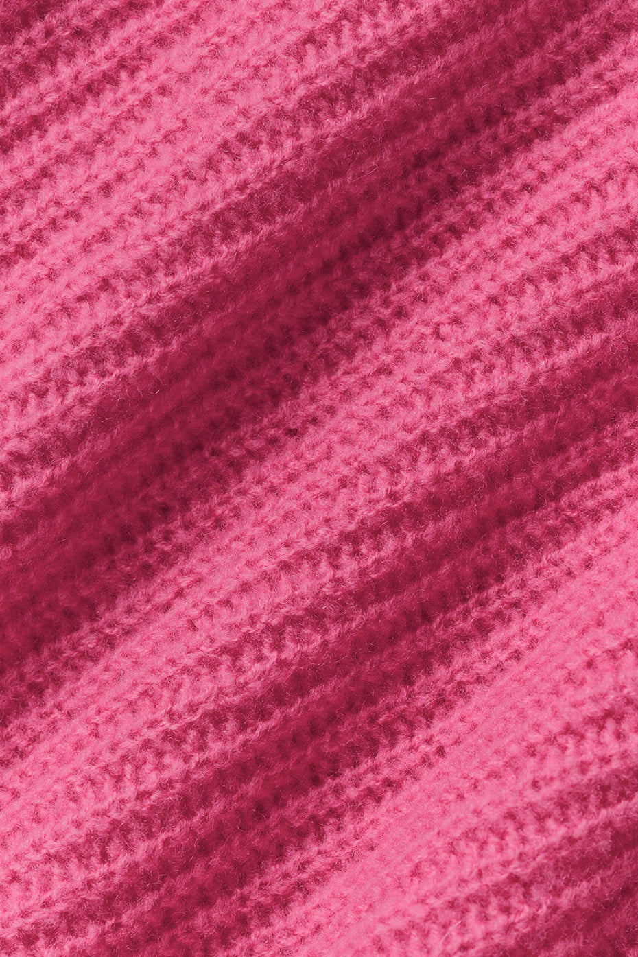 Wollkaschmir-Rippstrick-Kapuzenpullover mit durchgehendem Reißverschluss – Paradise Pink