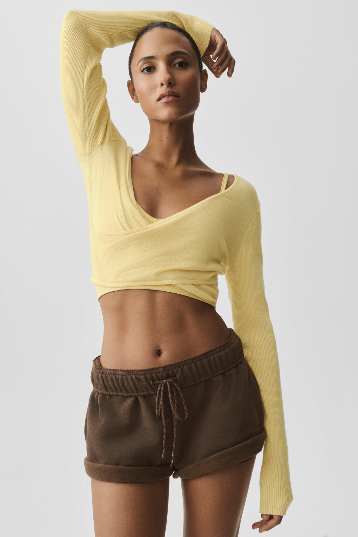 Langarm-Pullover mit Wickeloptik - Warm Butter