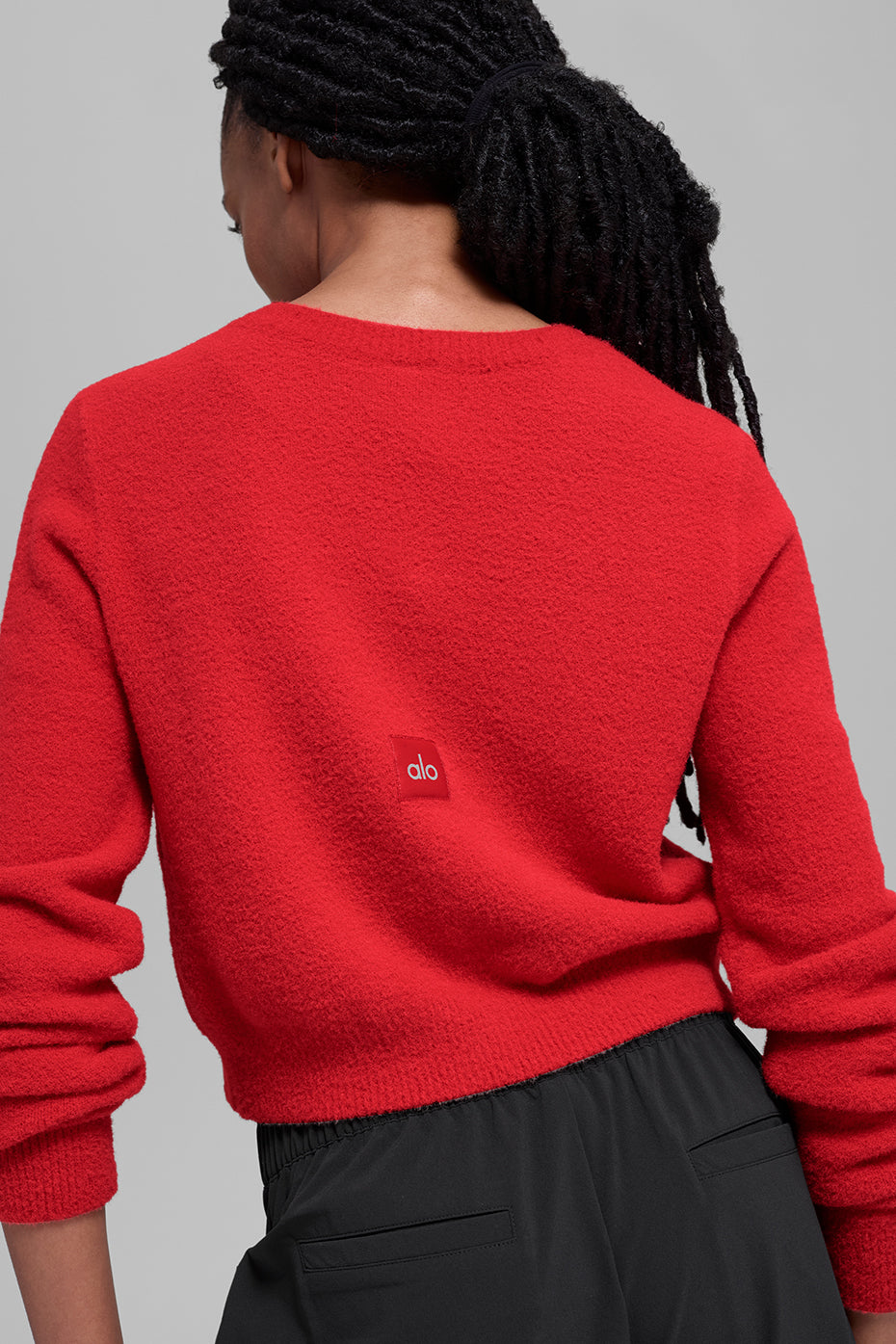 Kuscheliger, verkürzter Cardigan – Leuchtendes Rot