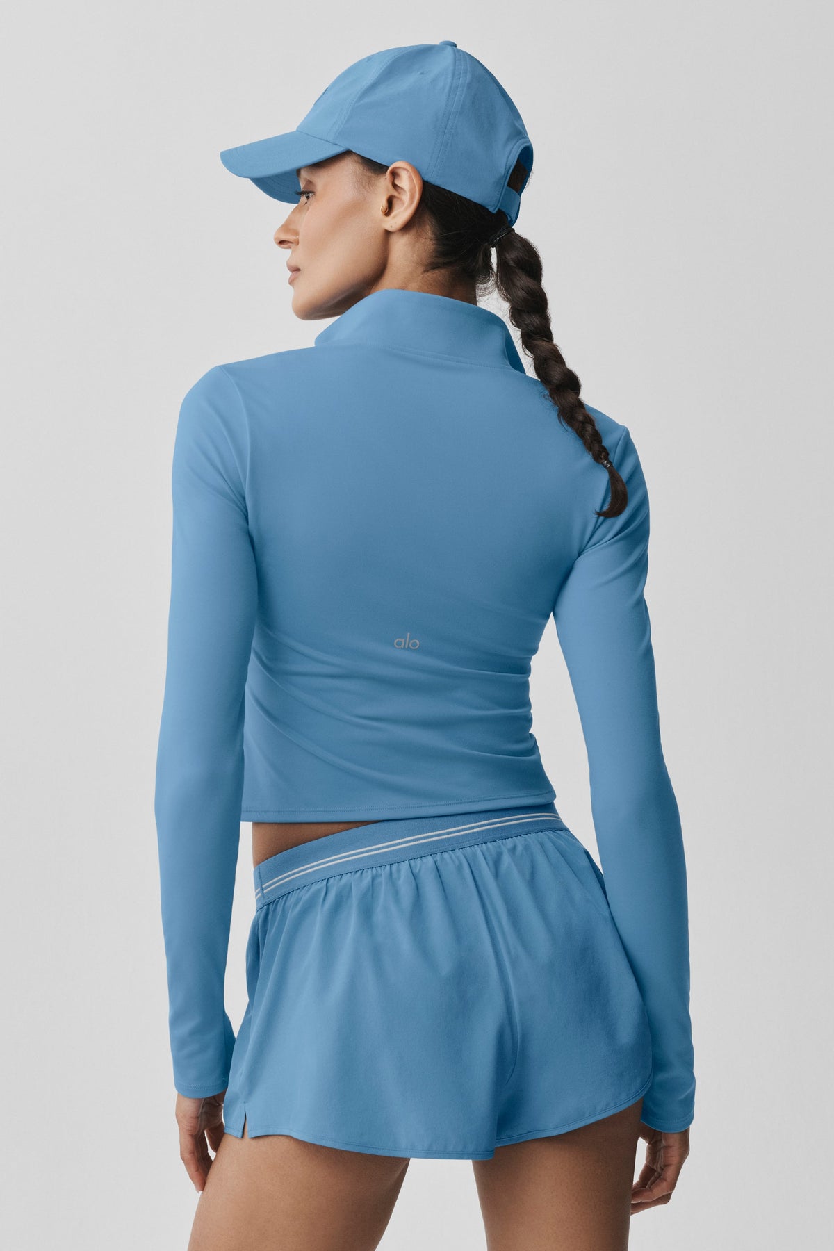 ALO Softsculpt Precision 1/4-Reißverschluss Langarmshirt - California Blue