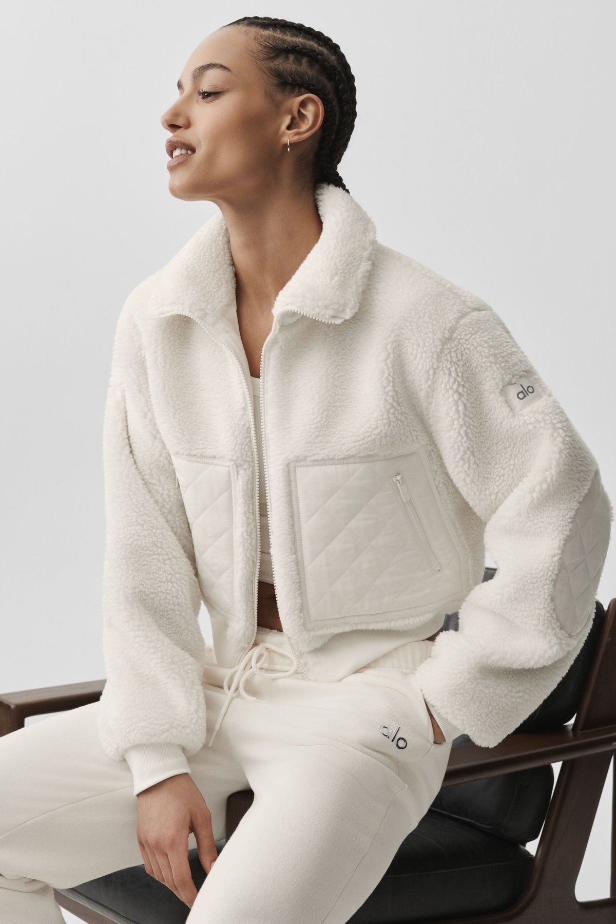 Sherpa Edge Bomberjacke - Elfenbein
