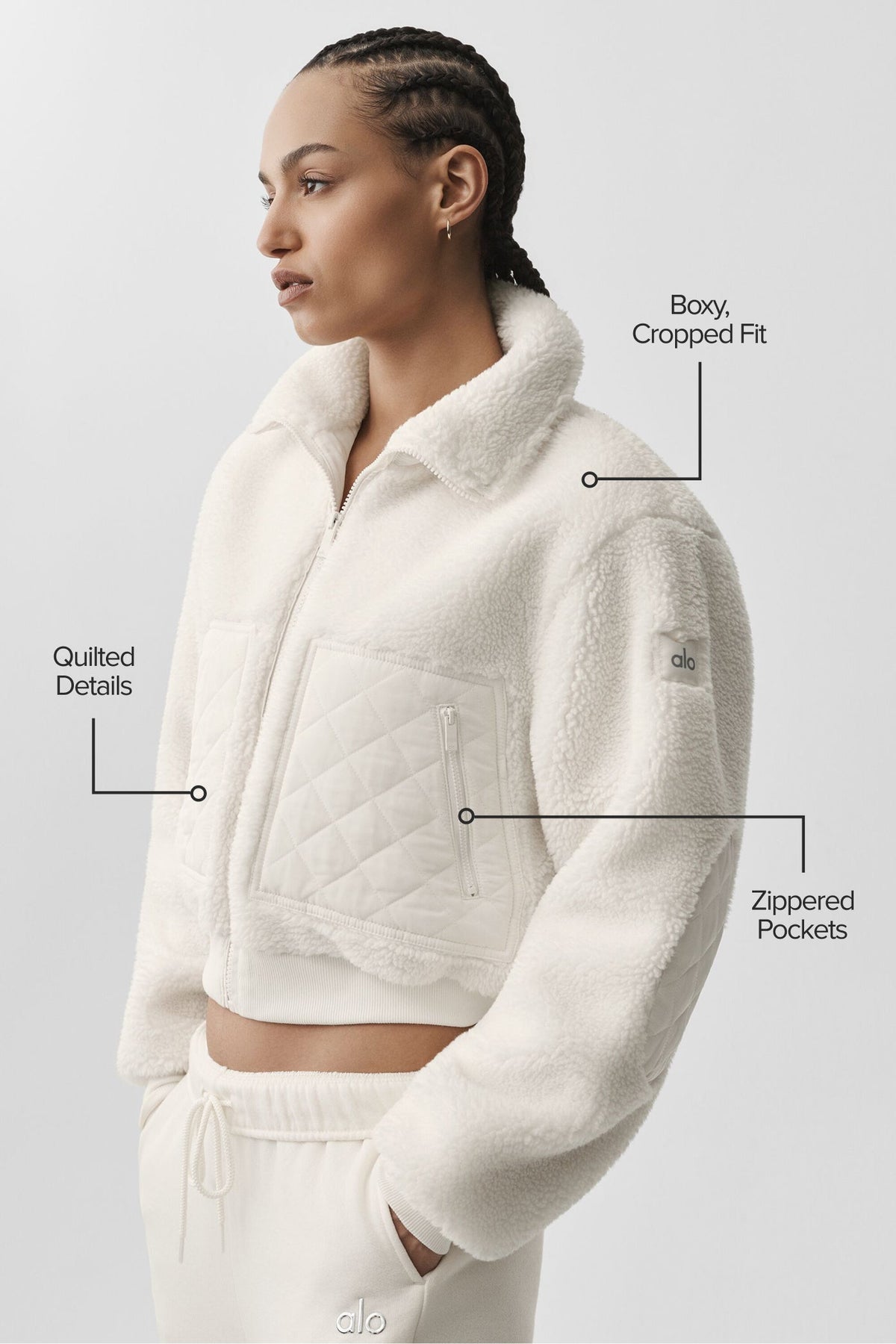 Sherpa Edge Bomberjacke - Elfenbein