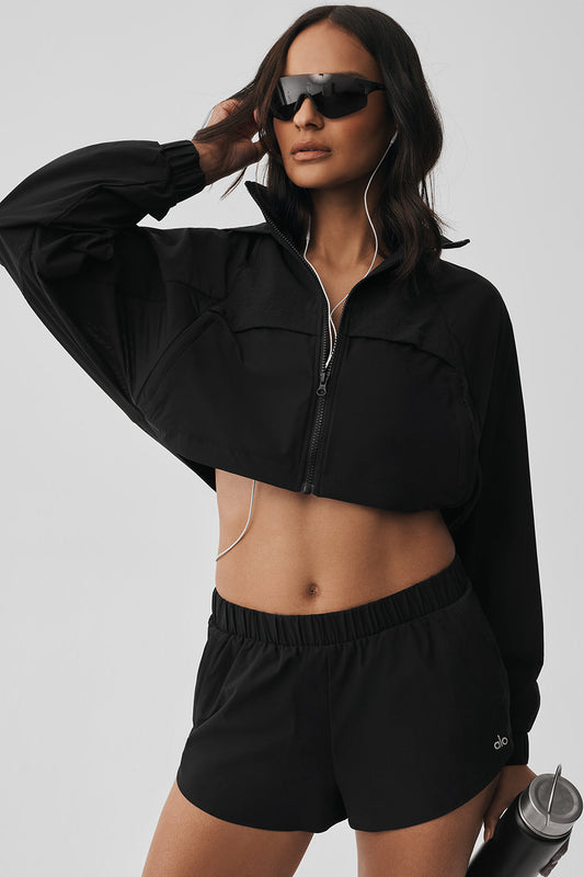 Cropped Playmaker Jacket - Black