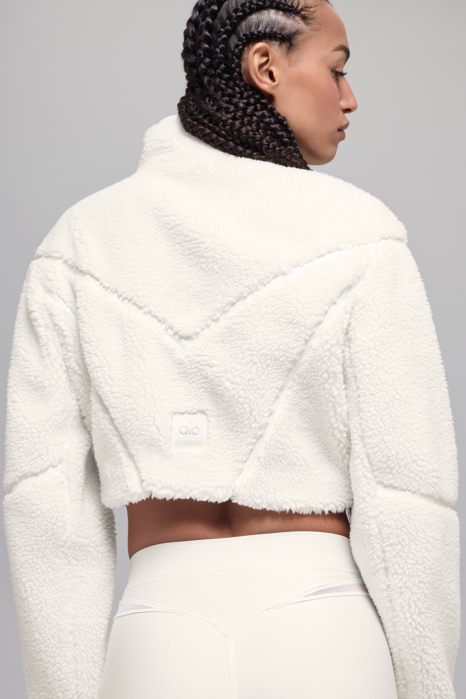 Sherpa Cropped Slope Side Jacke - Elfenbein