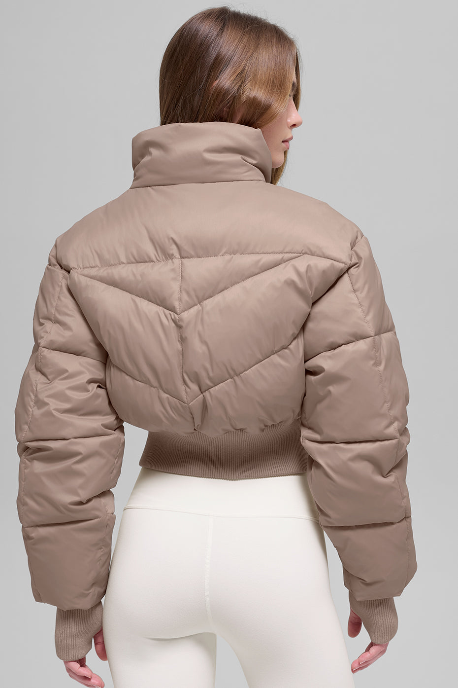 Gecropfte Atmosphäre Pufferjacke - Chai Latte