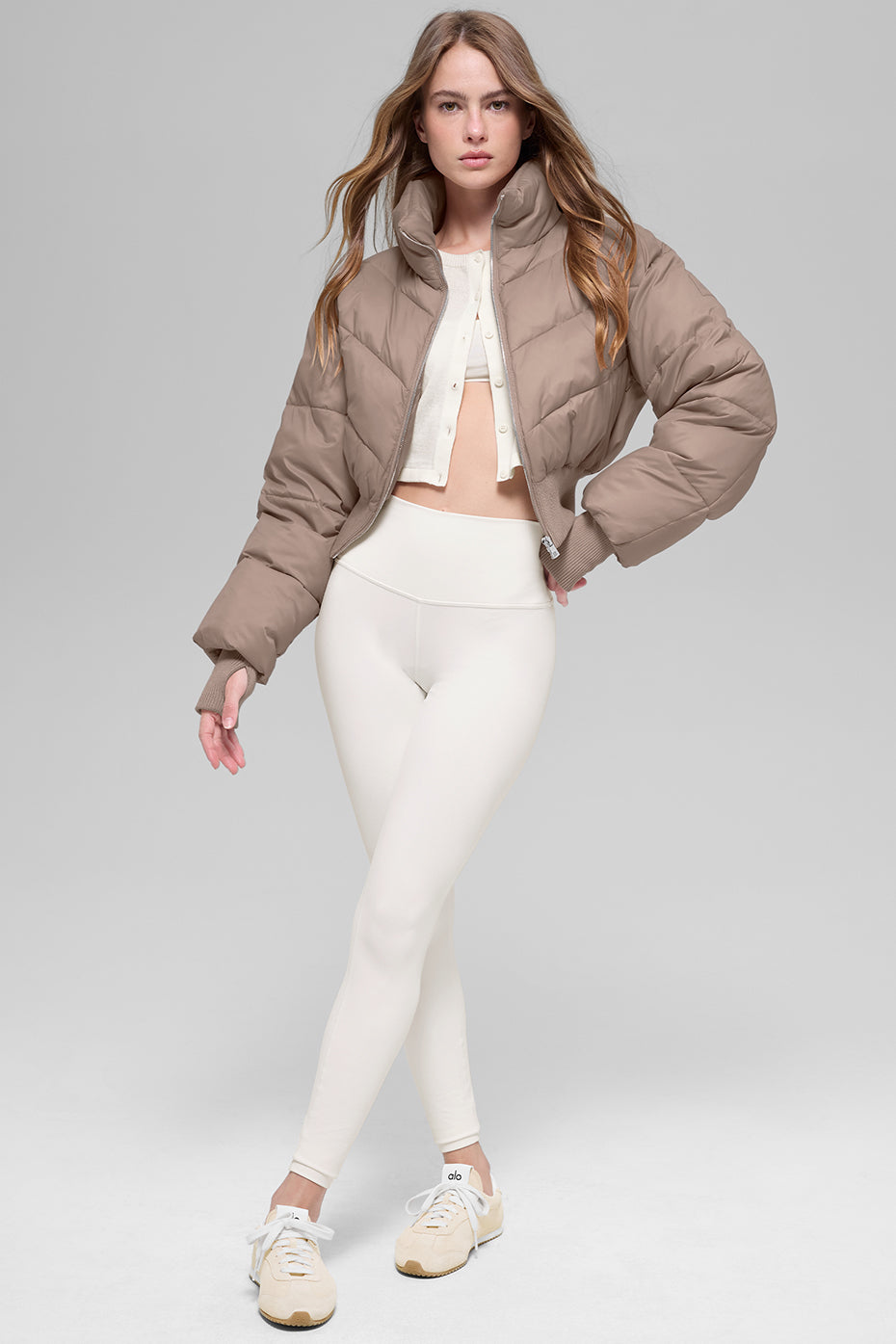 Gecropfte Atmosphäre Pufferjacke - Chai Latte