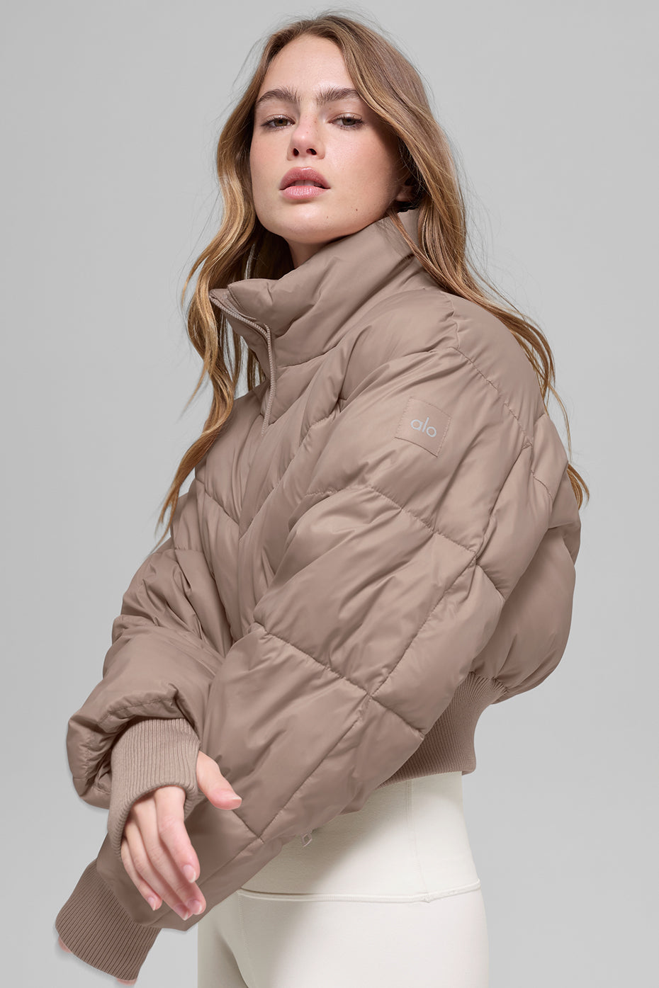 Gecropfte Atmosphäre Pufferjacke - Chai Latte