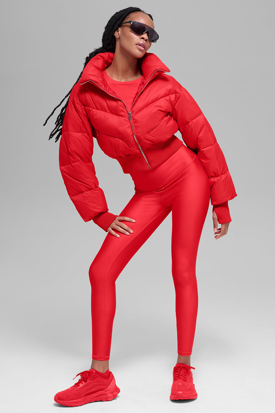 Kurze Daunenjacke – Leuchtendes Rot