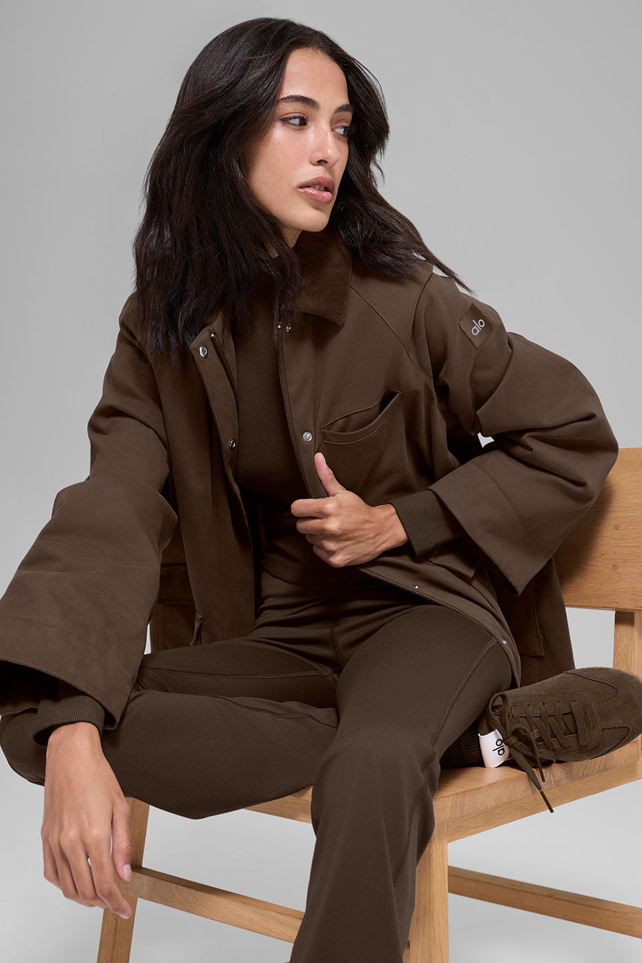 Twill-Barnjacke – Espresso