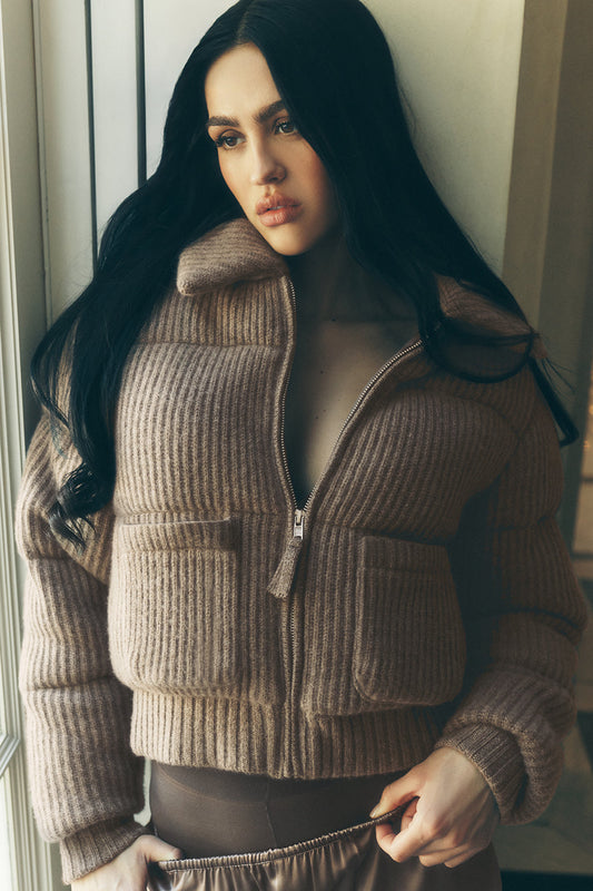 Cashmere Northstar Sweater Puffer - Alpine Cocoa Heather