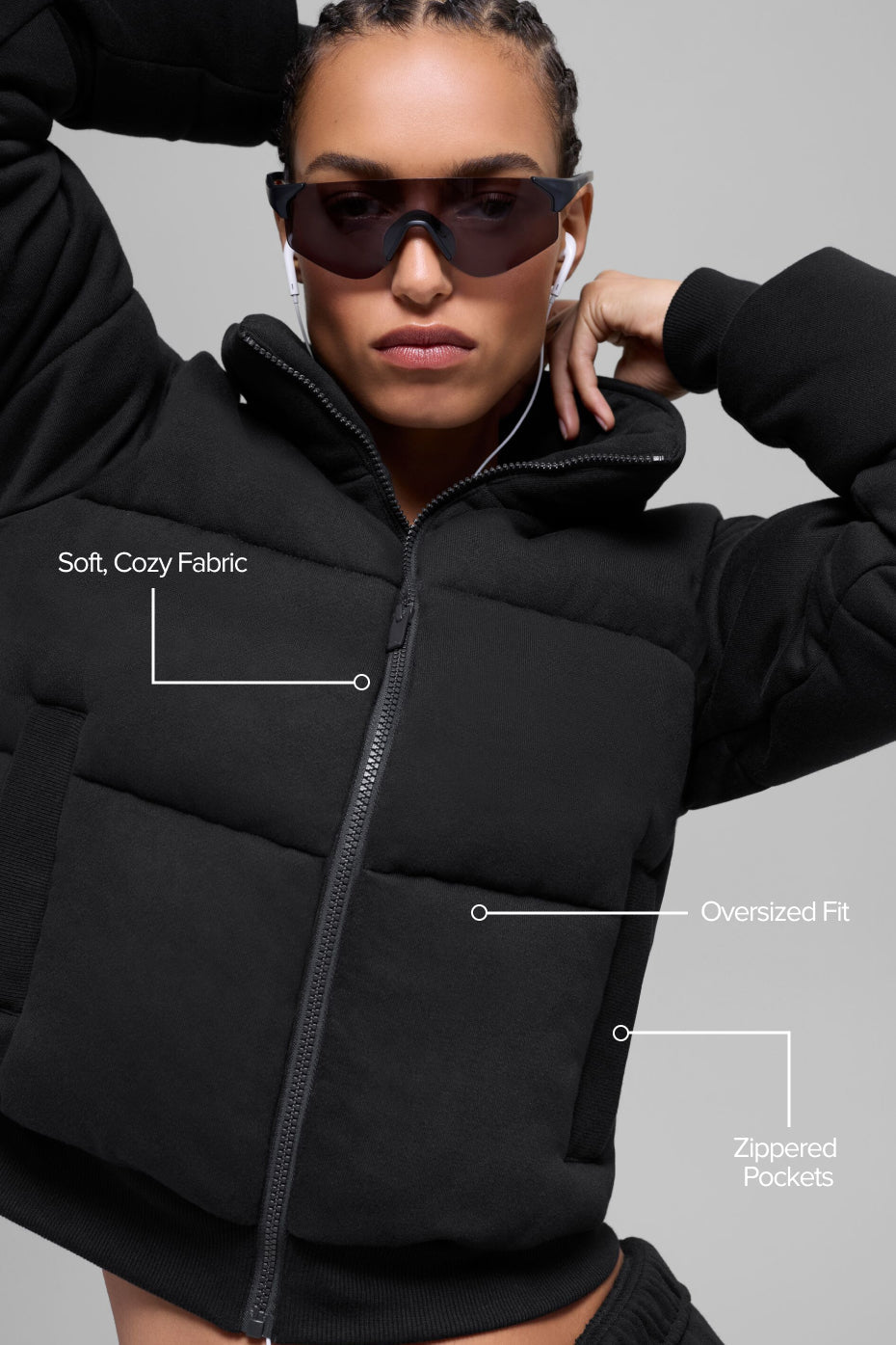 Sweatshirt-Puffer - Schwarz
