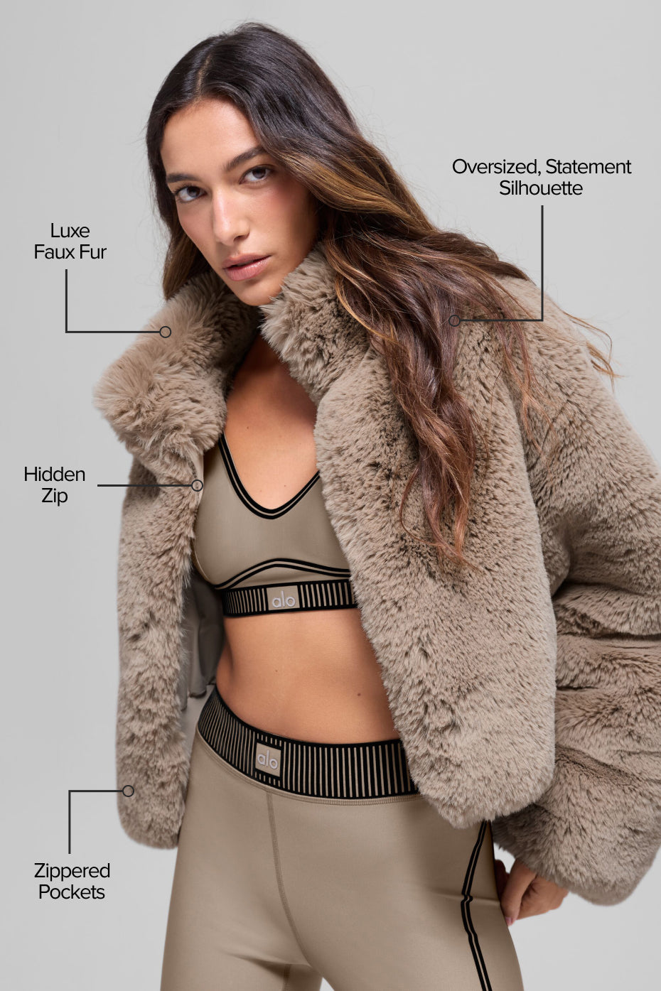 Kunstfelljacke Allure – Hafer