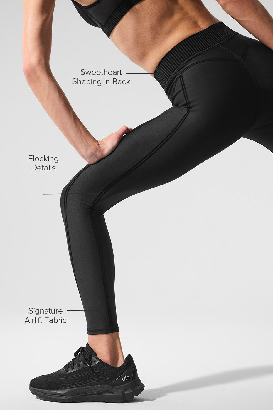 Airlift High-Waist 7/8 Line Up Leggings – Schwarz