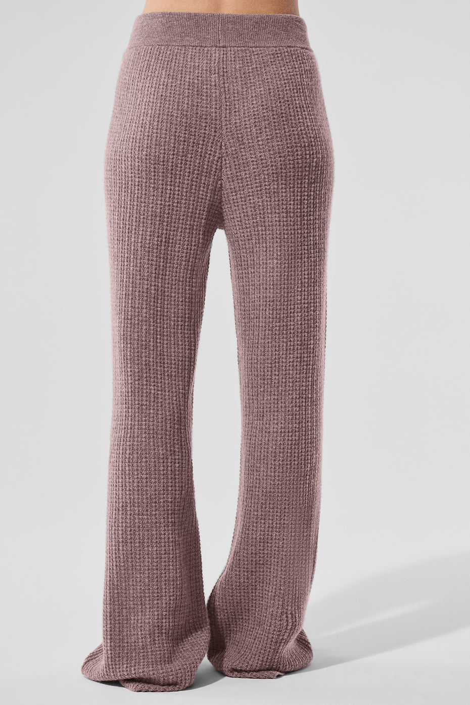 Cashmere High-Waist Plush Waffle Pant - Mushroom Heather