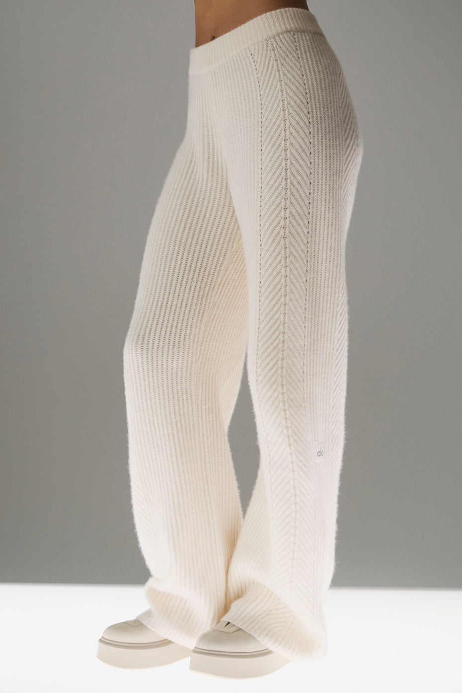 Winter Magic Kaschmirhose mit weitem Bein – Elfenbein