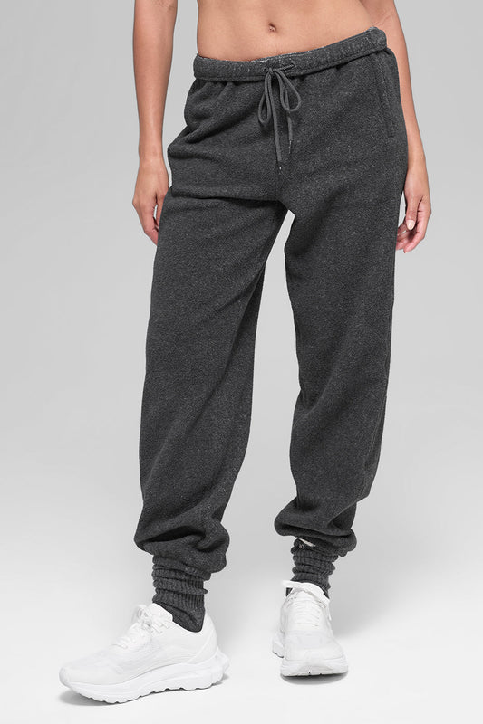 Polar Fleece High-Waist Retreat Jogger - Dark Heather Grey