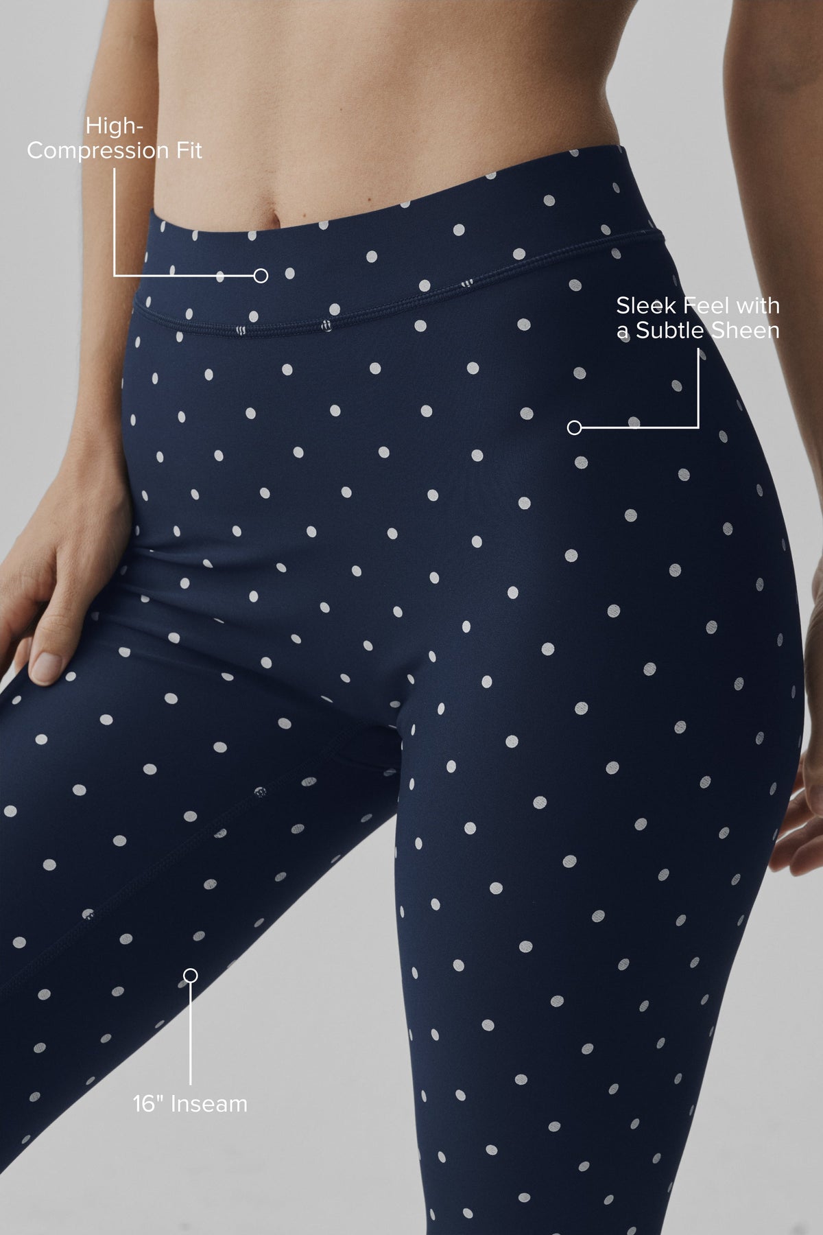 Airlift Polka Dot High-Waist Iconic 90's Capri – Marineblau/Weiß