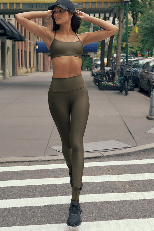 7/8 High-Waist Airlift Leggings – Olive Tree