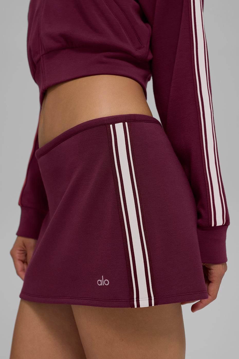 Track Star Mini Skirt - Burgundy