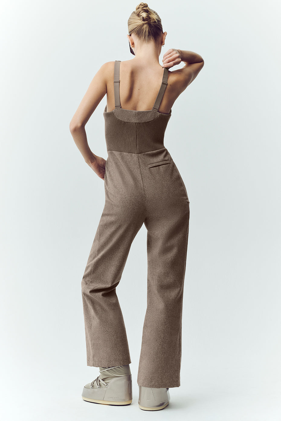 Wool Blend Bunny Slope Bib - Alpine Cocoa Heather
