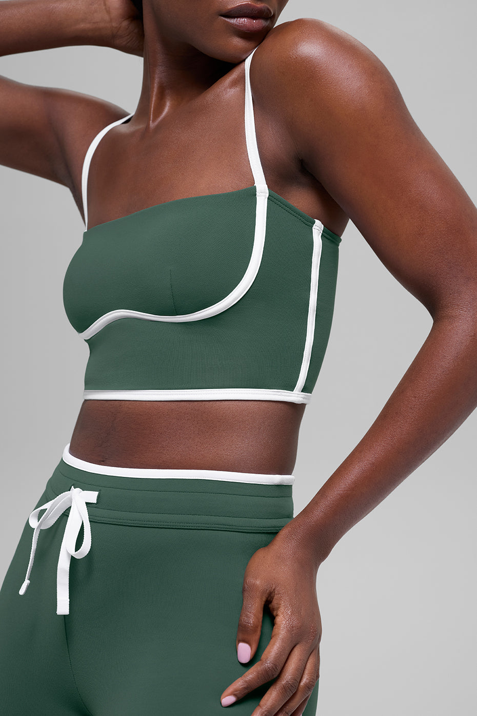 Airbrush Streamlined Bra Tank - Clover Green/White