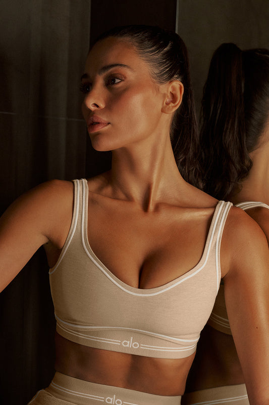 Alosoft Heart Throb Bra – Oatmeal Heather/White