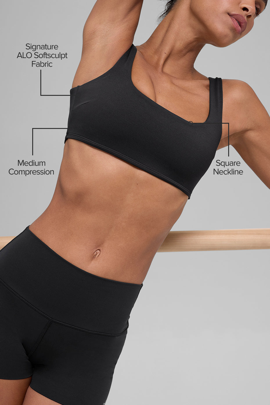 ALO Softsculpt Präzisions-BH – Schwarz