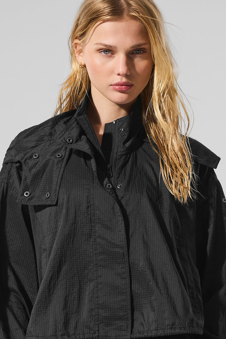 Cropped Game Time Full Zip Jacke - Schwarz