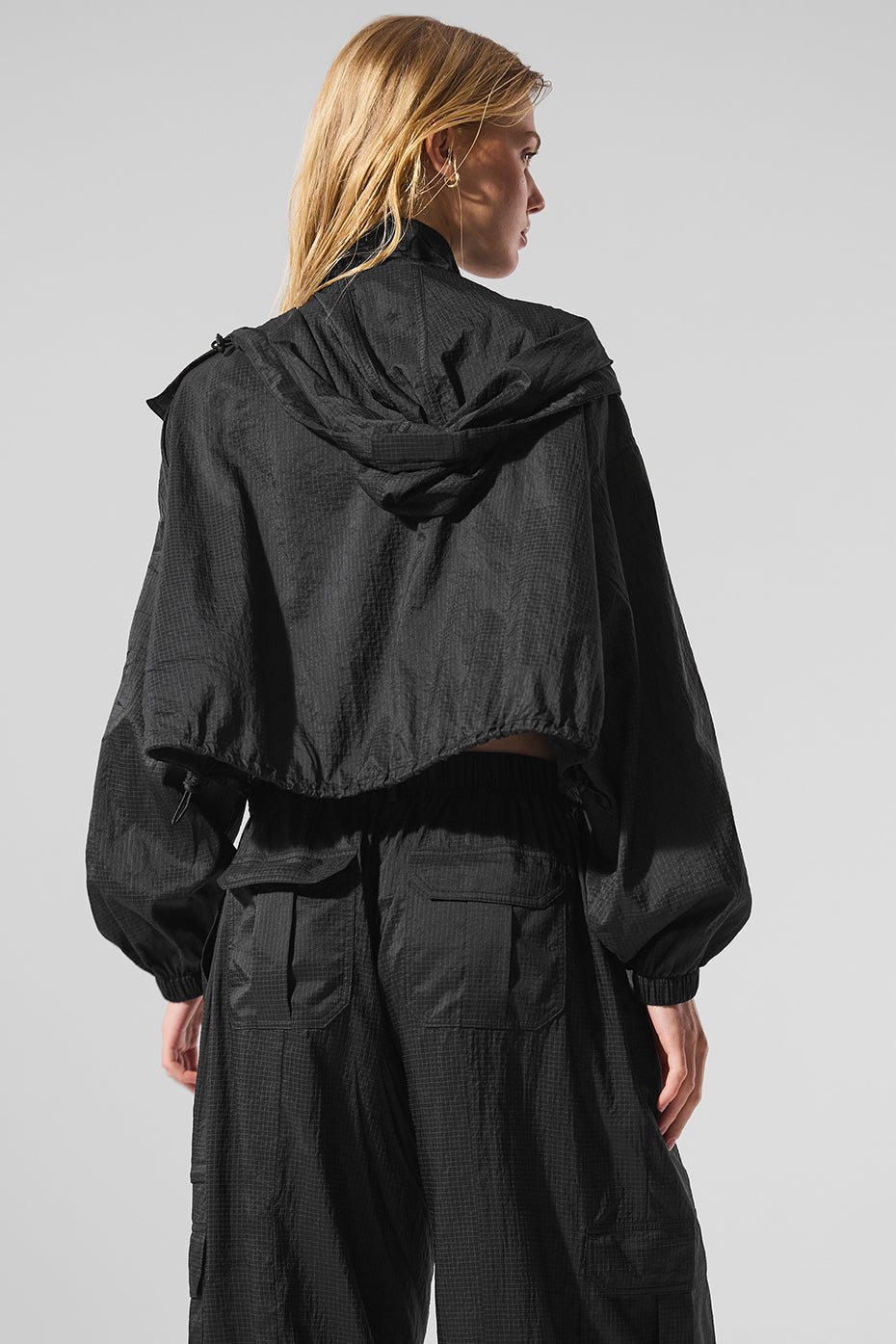 Cropped Game Time Full Zip Jacke - Schwarz